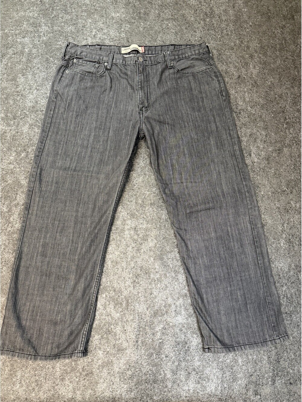 Levi’s 569 Loose Straight Men’s Jeans Gray 42x27 Tag 42x30 Cotton